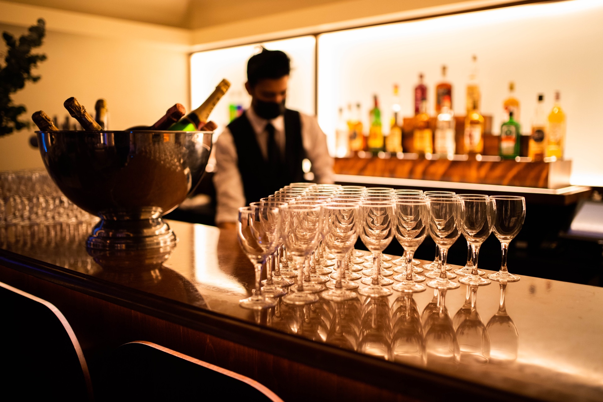 Préparation du service au bar